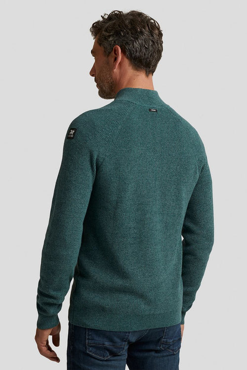 Trui halve rits groen