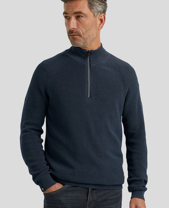 Vanguard trui halve rits donkerblauw | Regular-fit