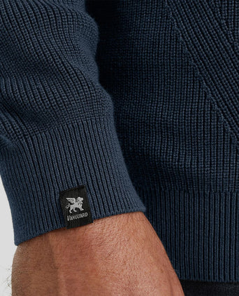Vanguard trui halve rits donkerblauw | Regular-fit