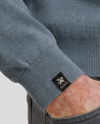 Vanguard trui halve rits structuur lichtblauw | Regular-fit