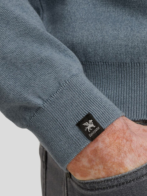 Vanguard trui halve rits structuur lichtblauw | Regular-fit