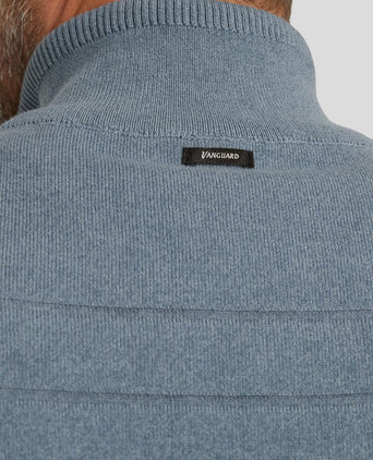 Vanguard trui halve rits structuur lichtblauw | Regular-fit