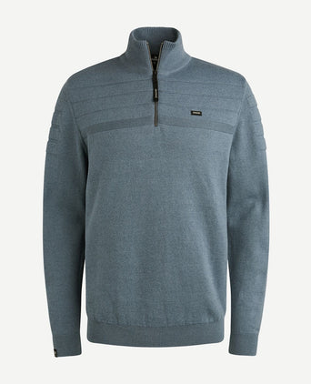 Vanguard trui halve rits structuur lichtblauw | Regular-fit