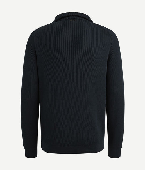 Vanguard trui halve rits structuur rib donkerblauw | Regular-fit