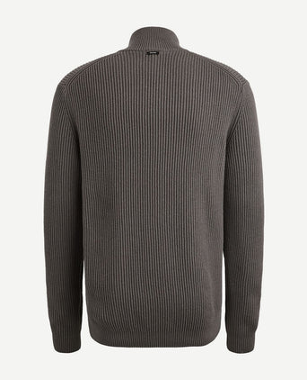 Vanguard trui halve rits structuur taupe | Regular-fit