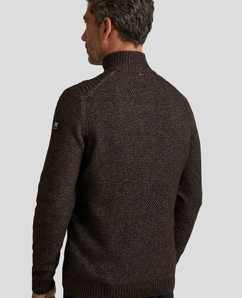Vanguard trui halve rits wol bruin | Regular-fit