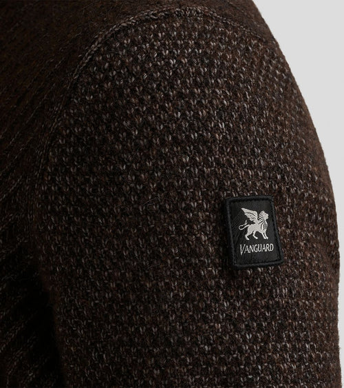 Vanguard trui halve rits wol bruin | Regular-fit
