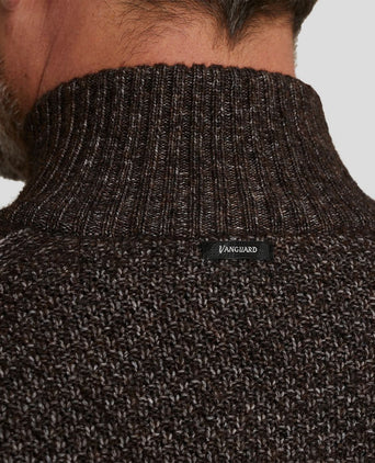 Vanguard trui halve rits wol bruin | Regular-fit