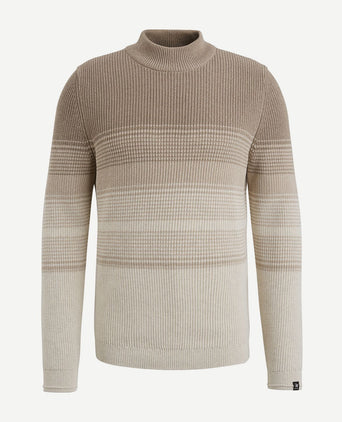 Trui knitted streep beige