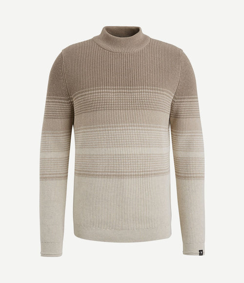 Trui knitted streep beige