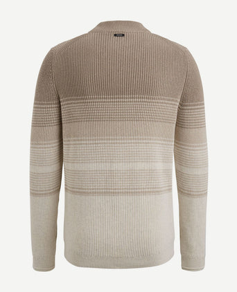 Trui knitted streep beige
