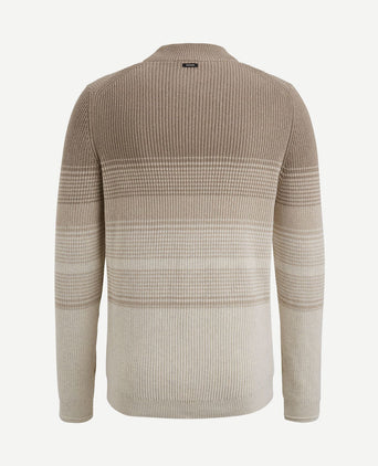 Trui knitted streep beige