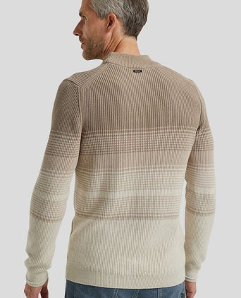Vanguard trui knitted streep beige | Regular-fit