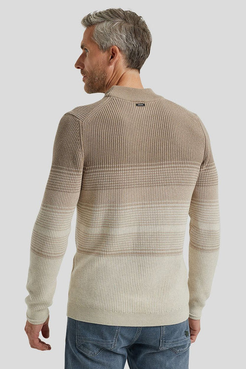 Trui knitted streep beige