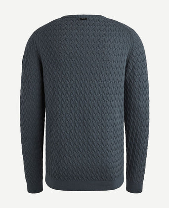 Vanguard trui knitted structure blauw | Regular-fit