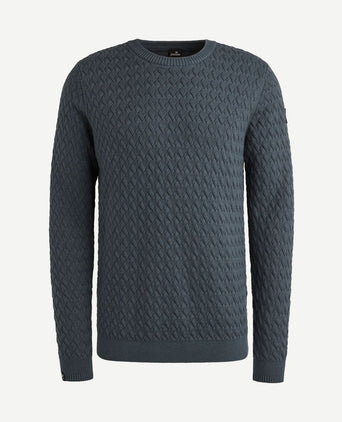 Trui knitted structure blauw