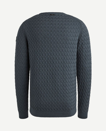 Trui knitted structure blauw