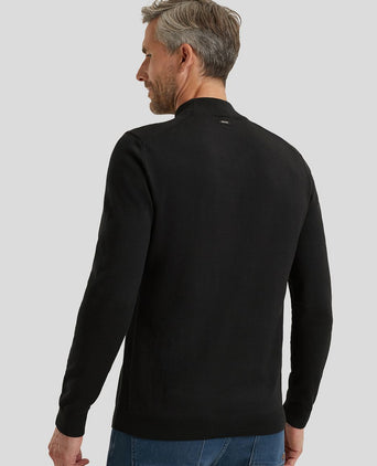 Vanguard trui knitted turtle zwart | Regular-fit