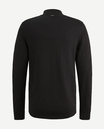 Vanguard trui knitted turtle zwart | Regular-fit