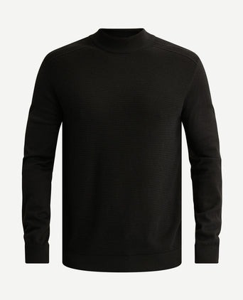 Trui knitted turtle zwart