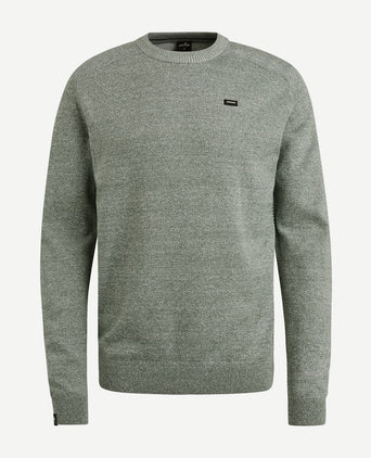 Vanguard trui linnen blend melange groen | Regular-fit