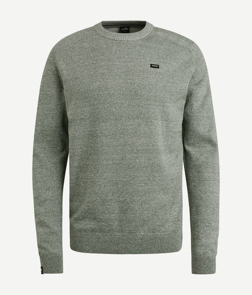 Vanguard trui linnen blend melange groen | Regular-fit