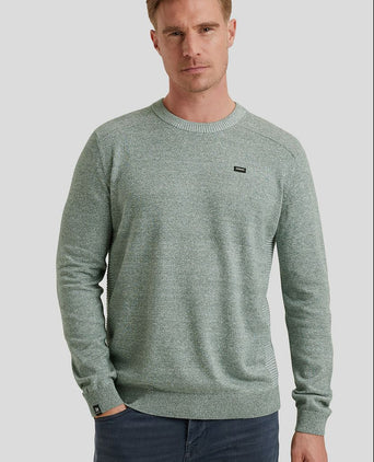 Vanguard trui linnen blend melange groen | Regular-fit