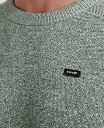 Vanguard trui linnen blend melange groen | Regular-fit
