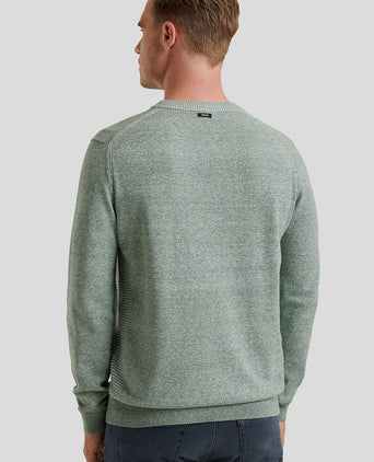 Vanguard trui linnen blend melange groen | Regular-fit