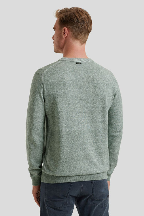 Vanguard trui linnen blend melange groen | Regular-fit