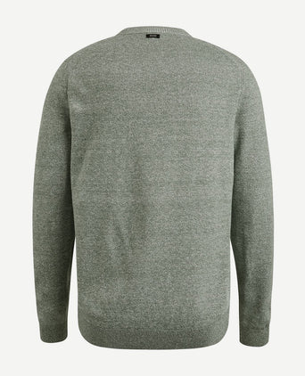 Vanguard trui linnen blend melange groen | Regular-fit