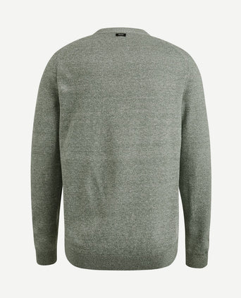 Trui linnen blend melange groen