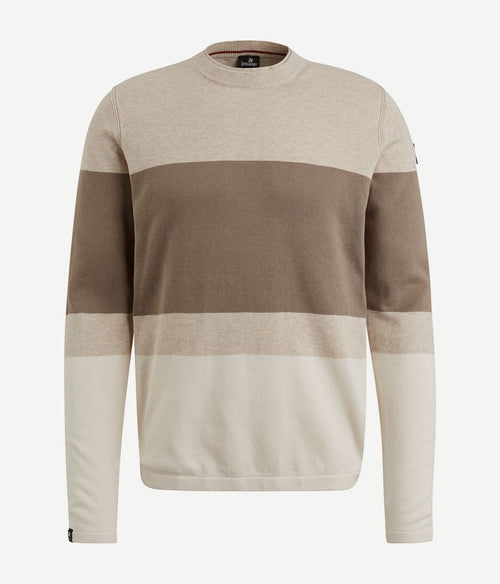 Vanguard trui streep beige | Regular-fit