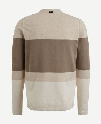 Vanguard trui streep beige | Regular-fit