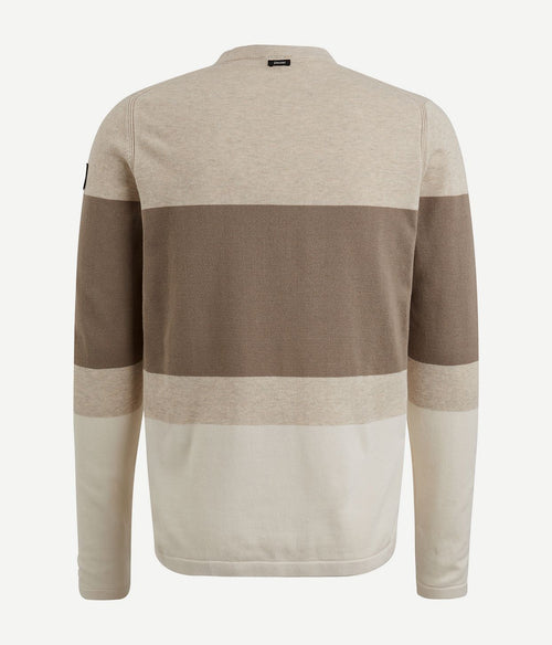 Vanguard trui streep beige | Regular-fit