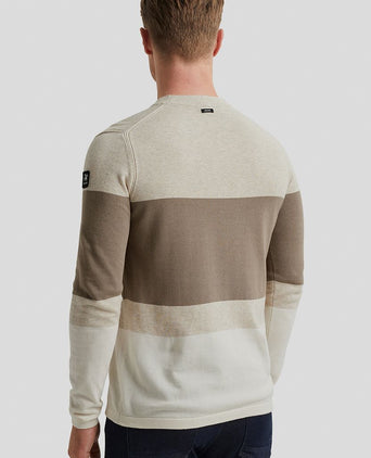 Vanguard trui streep beige | Regular-fit