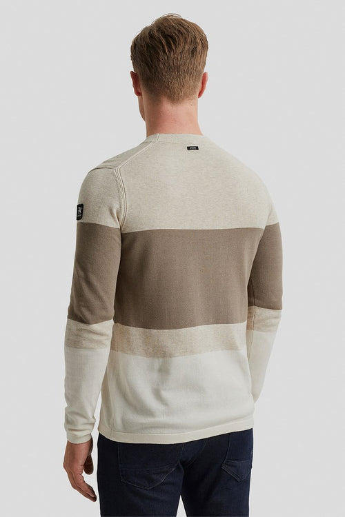 Vanguard trui streep beige | Regular-fit