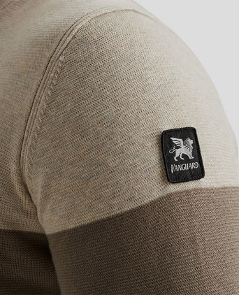 Vanguard trui streep beige | Regular-fit