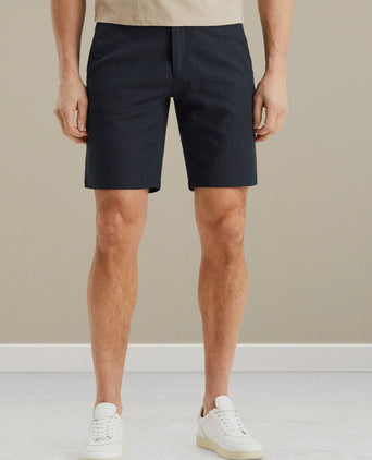 Vanguard v11 short herringbone linen blend donkerblauw | Regular-fit