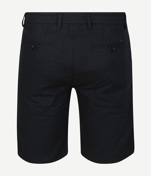 Vanguard v11 short herringbone linen blend donkerblauw | Regular-fit