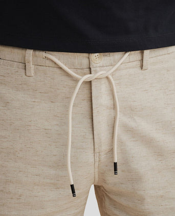 V11 short linen blend beige