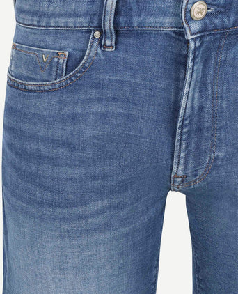 V40 rider denim short blauw