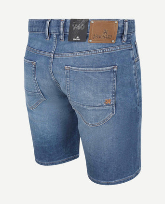 V40 rider denim short blauw