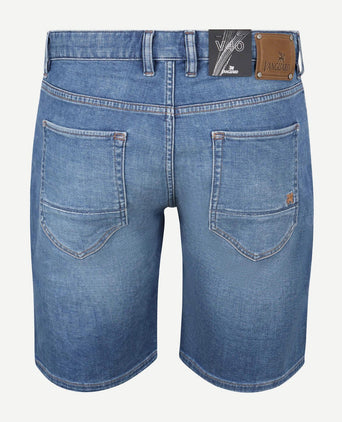 V40 rider denim short blauw