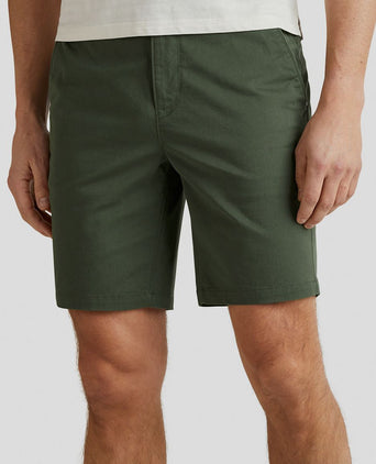 Vanguard v65 short fine twill donkergroen | Slim-fit