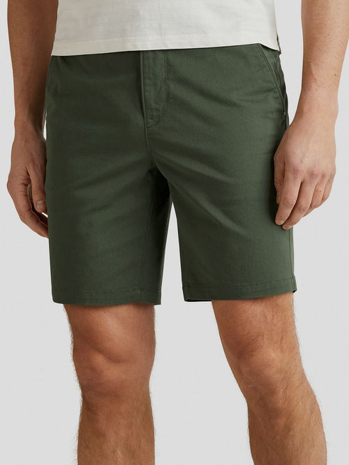Vanguard v65 short fine twill donkergroen | Slim-fit