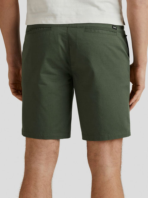 Vanguard v65 short fine twill donkergroen | Slim-fit