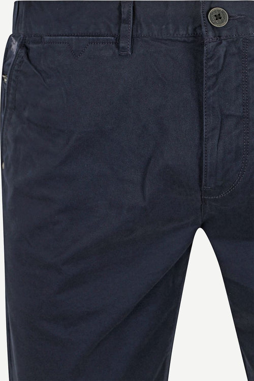 Vanguard v65 short fine twill donkerblauw | Slim-fit