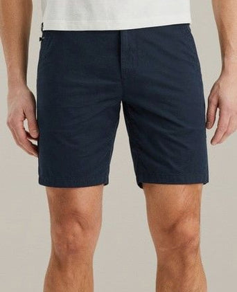 Vanguard v65 short fine twill donkerblauw | Slim-fit