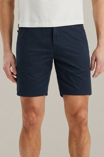 Vanguard v65 short fine twill donkerblauw | Slim-fit